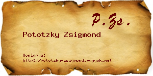 Pototzky Zsigmond névjegykártya